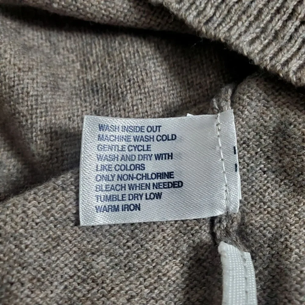 Gap Womens Cashmere Blend Pullover Sweater Size S Tan Longsleeve V-Neck 2000s
